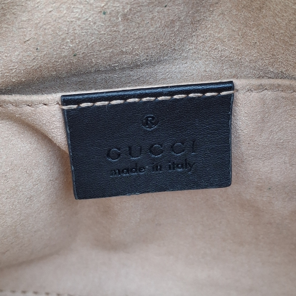 Gucci Black Suede Patent Leather Web Mini Ophidia Shoulder Crossbody Bag - Picture 12 of 14